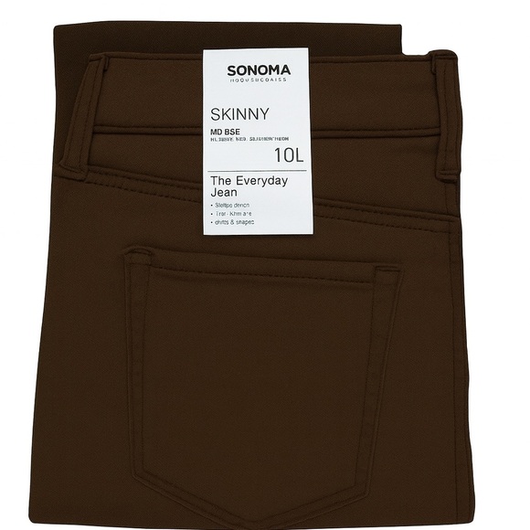 Sonoma New With Tags  Size 10 Long Mid-Rise Brown Skinny Jeans. #Tall #Jeans - Picture 3 of 3